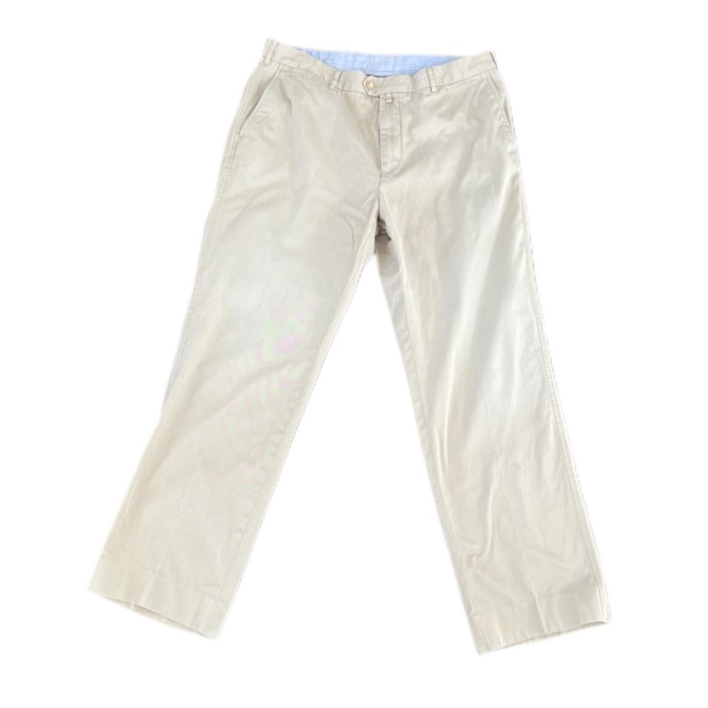 Faconnable Men's Khaki Cotton Chino Business Casual Pants | Size 38